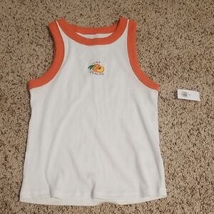 Old Navy White Tank Top with Orange Trim